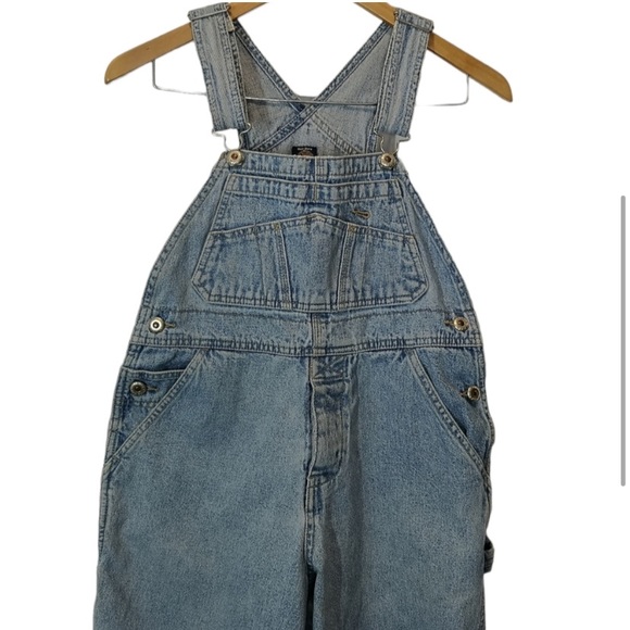 GAP Blue Jeans Vintage Classic Bib Overalls Made in Hong Kong Cotton Denim Large - Picture 3 of 11